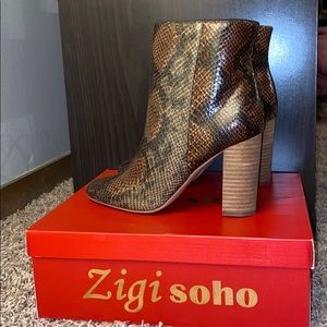 Zigi soho women’s annalise brown snakeskin boots